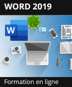 Formation en ligne Word 2019 - Toutes les fonctionnalités de Word à votre portée - + le livre numérique Word 2019 OFFERT - Valable 1 an, en illimité